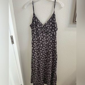 Navy midi dress with tie back